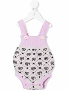 Chiara Ferragni Kids ромпер вязки интарсия с окантовкой в рубчик Monnalisa