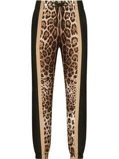 Dolce & Gabbana спортивные брюки с леопардовым принтом