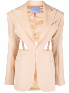 Mugler однобортный блейзер с вырезами