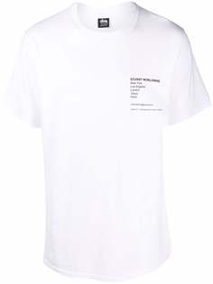 Stussy футболка с графичным принтом Worldwide