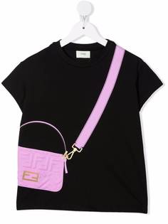 Fendi Kids футболка с принтом Baguette