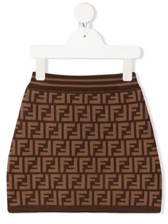 Fendi Kids FF-motif knitted skirt