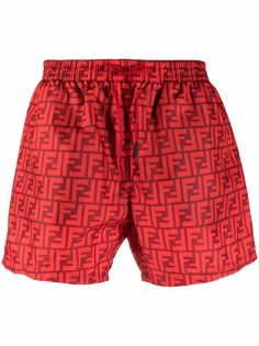 Fendi плавки-шорты с кулиской и логотипом FF