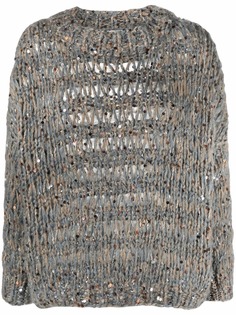 Brunello Cucinelli джемпер фактурной вязки с пайетками