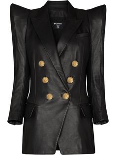 Balmain кожаный блейзер