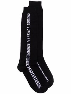 Versace носки в рубчик с узором Greca