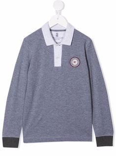Brunello Cucinelli Kids рубашка поло с длинными рукавами и логотипом