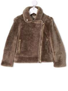 Brunello Cucinelli Kids меховая байкерская куртка