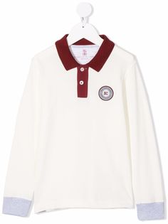 Brunello Cucinelli Kids рубашка поло с нашивкой-логотипом