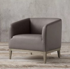 Кресло morgan barrelback leather (idealbeds) серый 79x74x76 см.
