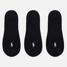 Комплект носков Polo Ralph Lauren Ultralow Liner 3-Pack, цвет чёрный, размер 35-40 EU