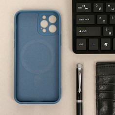 Чехол luazon для iphone 12 pro, поддержка magsafe, силиконовый, темно-синий