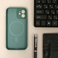 Чехол luazon для iphone 12, поддержка magsafe, силиконовый, темно-зеленый
