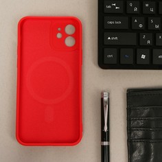 Чехол luazon для iphone 12, поддержка magsafe, силиконовый, красный