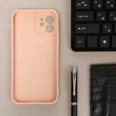 Чехол luazon для iphone 12, поддержка magsafe, силиконовый, розовый