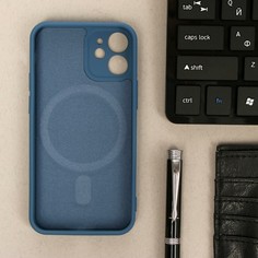 Чехол luazon для iphone 12 mini, поддержка magsafe, силиконовый, темно-синий