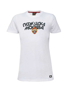 Футболка женская "ПФК ЦСКА МОСКВА", цвет белый (XL)