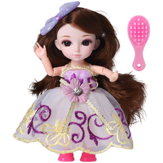 Кукла шарнирная Funky Toys Малышка Лили брюнетка, с расческой, 16 см