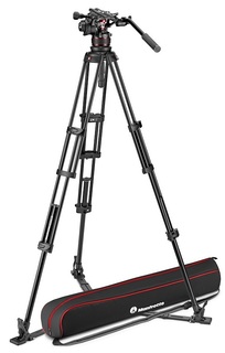 Комплект Manfrotto MVK612TWINGA Nitrotech 612 видеоголова и GS Twin штатив алюминиевый (черный)