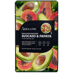 Adelline, Детокс-маска для лица Avocado & Papaya, 20 г