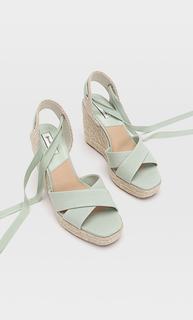 Stradivarius Сандалии На Джутовой Платформе С Завязками Multicolor 41