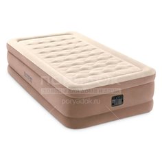 Кровать надувная Intex Dura Beam Ultra Plush 64428NP с насосом, 99х191х46 см