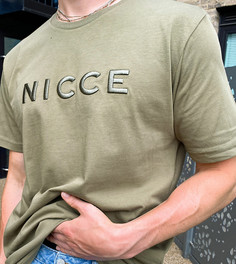 Оливковая футболка с вышивкой Nicce Mercury – эксклюзивно для ASOS-Зеленый цвет