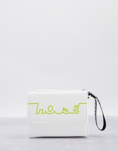Белая сумочка-кошелек с ремешком через плечо и логотипом House of Holland-Белый