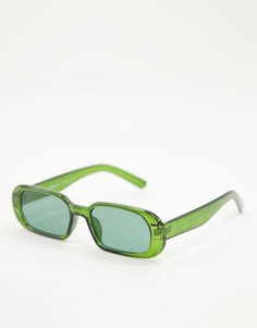 Зеленые солнцезащитные очки в узкой прямоугольной оправе в стиле унисекс AJ Morgan-Зеленый цвет