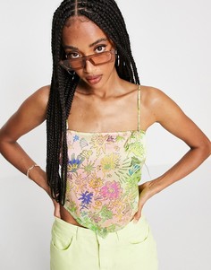 Топ-платок с завязкой сзади и цветочным принтом Weekday Armelle-Multi