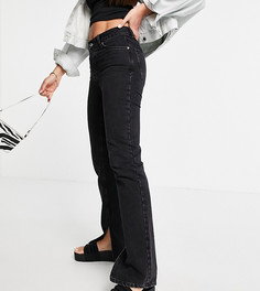 Выбеленные черные джинсы прямого кроя с классической талией и разрезом по нижнему краю из смесового органического хлопка в стиле 90-х ASOS DESIGN Tall-Черный цвет