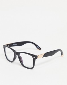 Черные очки в квадратной оправе с защитой от синего света Jeepers Peepers-Черный