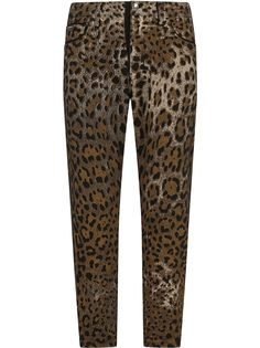 Dolce & Gabbana укороченные брюки с леопардовым принтом