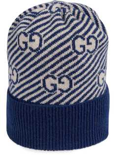 Gucci Kids шапка бини в рубчик с логотипом GG