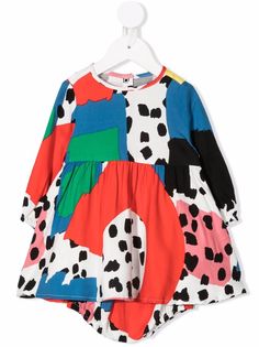 Stella McCartney Kids платье ампирного силуэта в стиле колор-блок