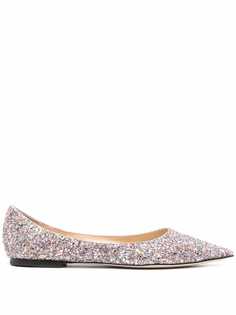 Jimmy Choo балетки Love с заостренным носком и блестками