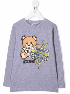 Moschino Kids футболка Teddy Bear с длинными рукавами