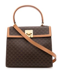 Céline Pre-Owned сумка с откидным клапаном и узором Macadam