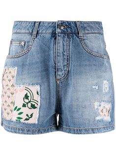 Ermanno Scervino джинсовые шорты в технике пэчворк