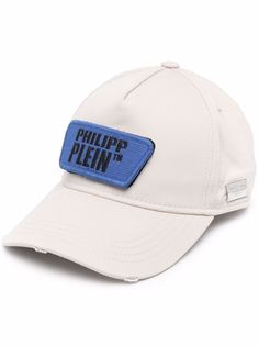 Philipp Plein кепка с нашивкой-логотипом и эффектом потертости