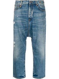 R13 укороченные джинсы с низким шаговым швом