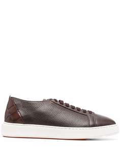 Santoni кеды с плетеной вставкой