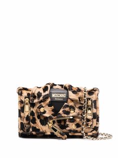 Moschino сумка через плечо с леопардовым принтом
