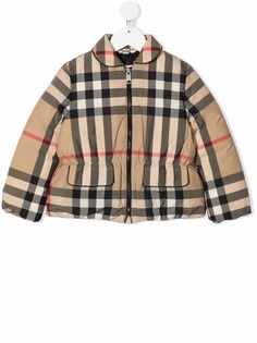 Burberry Kids пуховик в клетку Vintage Check