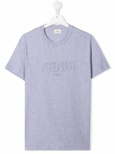 Fendi Kids футболка с тисненым логотипом