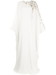 Saiid Kobeisy длинное платье-кафтан с бисером