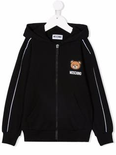 Moschino Kids худи на молнии с логотипом