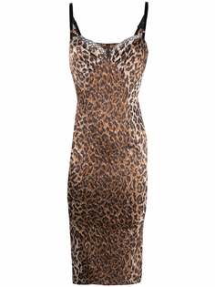 Dolce & Gabbana Pre-Owned приталенное платье 1990-х годов с леопардовым принтом