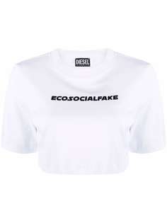Diesel укороченная футболка Ecosocialfake с принтом