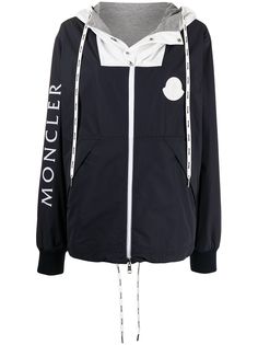 Moncler двусторонняя куртка с нашивкой-логотипом